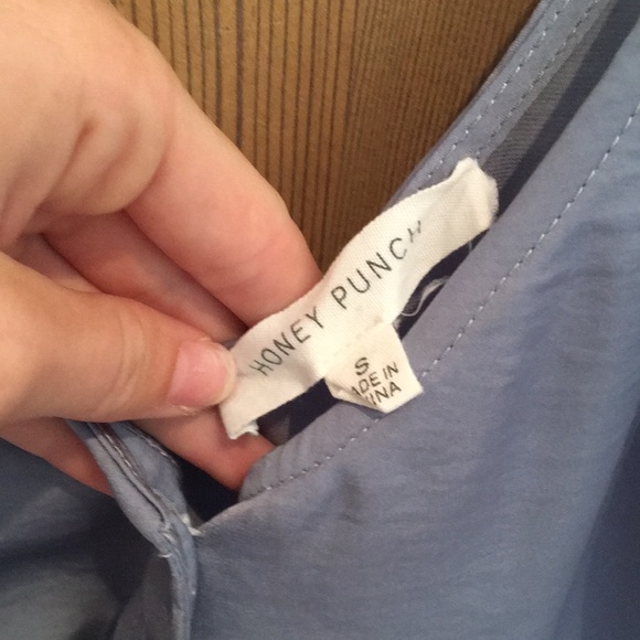 Honey Punch blue silky romper - Picture 4 of 4